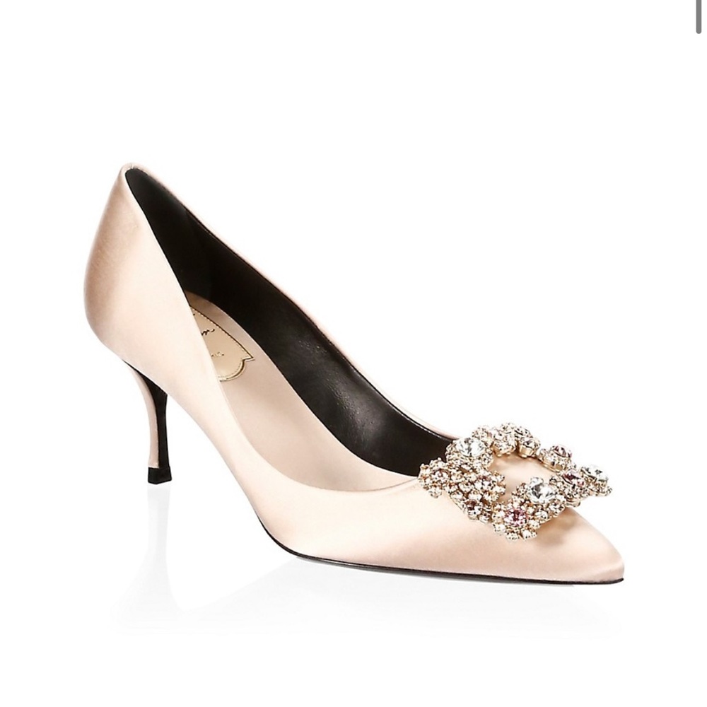 Roger Vivien Paris Flower Strass Satin Pumps size 39
